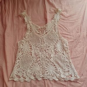 Handmade Crochet Women's White Top